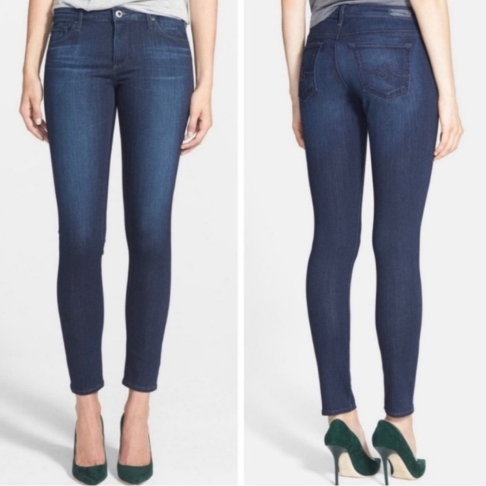 Ag Adriano Goldschmied Dark Blue The Legging Super Skinny Fit Denim Jeans Size 2